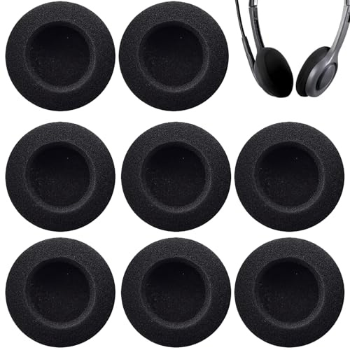Cossaot 4 Paires Mousse pour Casque Audio, 6 CM Housse Protection pour Coussinets, Remplacement Oreillettes Coussinets, Applicable à La Plupart des Modèles, Accessoires de Gaming à Domicile (Noirs)
