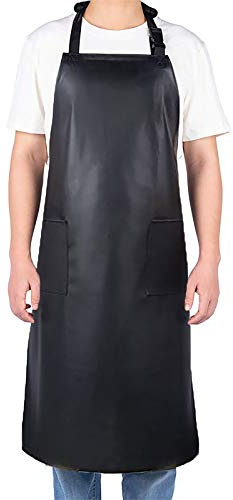 Homsolver Grembiule impermeabile, grembiule da carne, resistente, ultraleggero, nero, resistente al calore