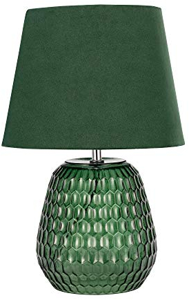 Pauleen 48157 Crystal Velours Tischleuchte Stoffschirm Samt Tischlampe aus Glas Grün max40W E14 Grün 230V Glas/Stoff