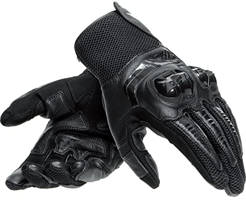 Dainese Mig 3 Unisex Leather Gloves, Gants Moto Cuir Homologué, Pour Homme et Femme, Noir/Noir, XS