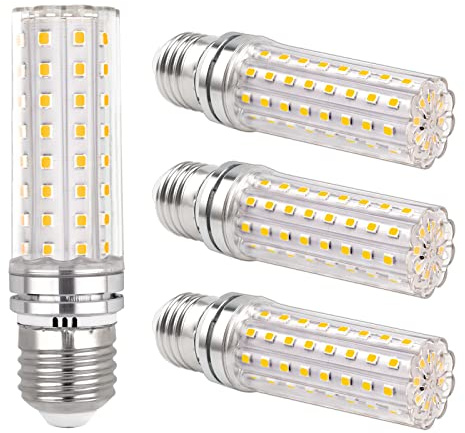 SCNNC LED Maiskolben E27 12W, 220-240V, 1200LM Warmweiß 3000K, Nicht Dimmbar, Ersetzt 100W Glühbirnen, E27 Kleine Edison LED Maiskolben für Tischlampe/Wandlampe/Kronleuchter/Stehlampe, 4 Stück