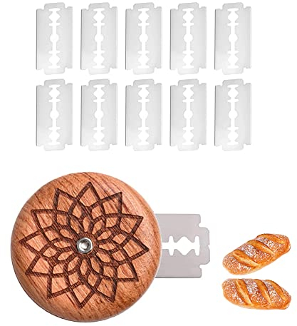 LONGHAO Couteau à Pain,Lame A Pain,PâTe à Pain Boulanger,Bread Lame,Couteau à Pain, Couteau à GâTeau,Couteau à Pain En Acier Inoxydable,Couteau à Gratter Le Pain,Avec 10 Lames,Pour Les Conceptions