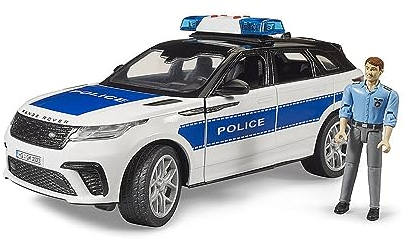 bruder 02890 - Range Rover Velar Polizeifahrzeug mit Polizist - 1:16 Fahrzeuge, Einsatzwagen, Polizeiauto, Streifenwagen, Einsatzfahrzeuge, Spielzeug ab 4 Jahre