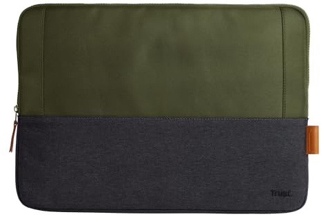 Trust Lisboa Funda Portatil 16 Pulgadas, Maletín Portátil 16 de Plástico Reciclado, Hombre Mujer Universidad Negocio Trabajo Ordenador Lenovo Asus HP Dell Acer MacBook - Verde