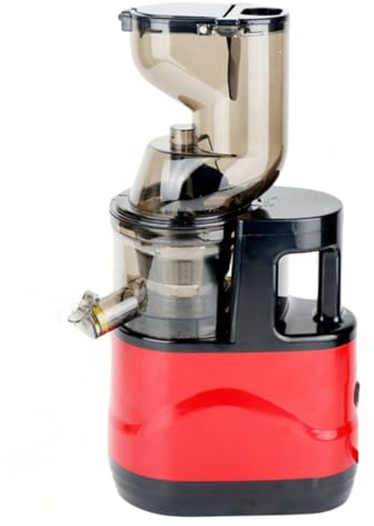 Máquina exprimidora de masticación, canal de alimentación de 80 mm, máquina extractora de jugo fresco y saludable fácil de limpiar con alto rendimiento de jugo, con cepillo, exprimidor centrífugo
