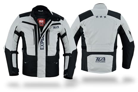 TLA EXPLORA Giacca Moto con protezioni a 2 Strati, 4 Stagioni, imbottitura staccabile, impermeabile, traspirante. Taglie S a 6XL Uomo e Donna, Giubbotto Moto Enduro, Adventure, Motoslitta, Quad, ATV.