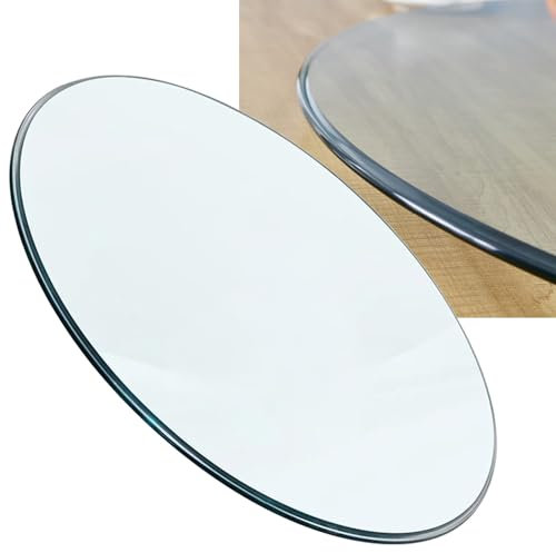 whalebee Tischplatte Aus GehärtetemGlas Dicke 8 Mm Rund TransparentGlas Platte Ø 50 60 70 80 90 100cm Glasplatte Rund Glass Mit AntiRutsch-Pad Leicht Zu Reinigen Glasplatte Für Runder Tisch