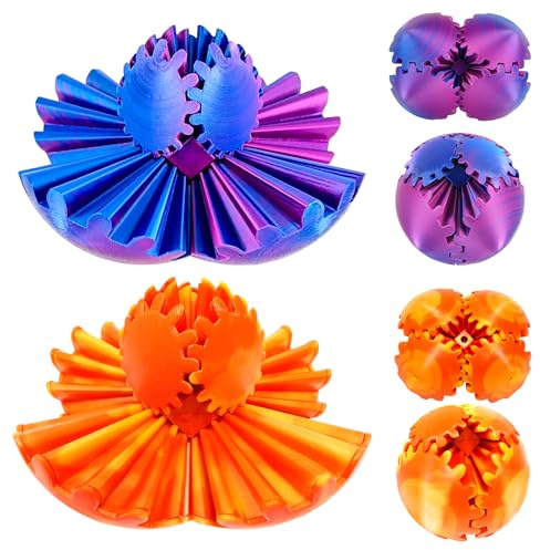 3D Impreso Bola De Engranajes Fidget, Gear Ball Fidget Toy Esfera Alivio Estrés Bola De Engranajes Cube Fidget Toy Juguetes sensoriales para aliviar el estrés Regalo para niños y Adultos