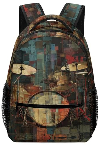 VesFy Sac A Dos Batterie Cartables Enfants Instruments De Musique Sacs D'éCole Sac Ecole Sac De Livre Pour Enfants, GarçOns Filles Adolescents One Size