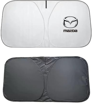 ZCQZSD Coche Parasol Parabrisas Delantero para Mazda CX-30 2019-2025,Plegable Portátil Automóvil Interior Protección Solar Cubierta con Emblema Mantiene el Coche Más Fresco Accesorios,B