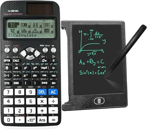 FX991-EX Calculatrice Scientifique à Piles et à énergie Solaire, FX-991EX Calculatrice Scientifique/d'ingénierie avancée - 552 Fonctions avec Bloc-Notes pour l'école et Le Bureau (Noir)