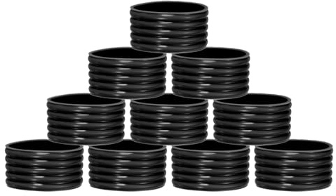 QUARKZMAN Anillo De Empuñadura De Raqueta De Tenis De Silicona Banda De Raqueta Anillo De Goma Antideslizante Absorbente Sobregrip En Su Lugar para Mango De Bádminton Squash Negro 10Pcs