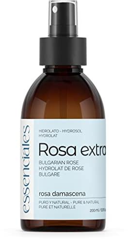 Essenciales - Hydrolat och rosenvatten extra damast (Rosa Damascena) BIO, 200 ml | 100 % rent och naturligt – ekologisk och ekologiskt certifierad – alkoholfri
