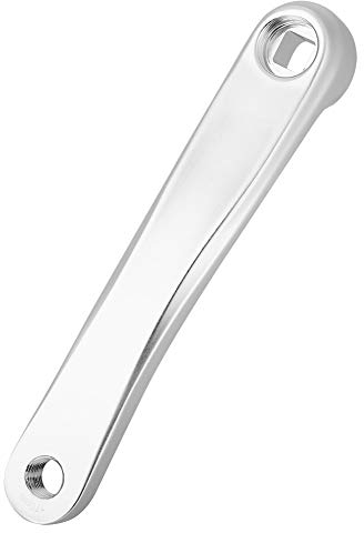 Keenso Fahrrad Kurbelarm, Universal 170mm Kurbel Aluminiumlegierung Links Kurbel Einzel Tretkurbel Kurbelarm Fahrrad Kurbel Ersatz (Quadratisches Loch-Silber)