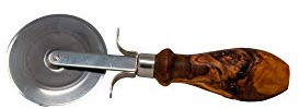 Fin pizzaskärare pizzakniv pizza cutter av äkta olivträ