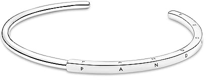Pandora Signature I-D sterling silver open bangle, 3