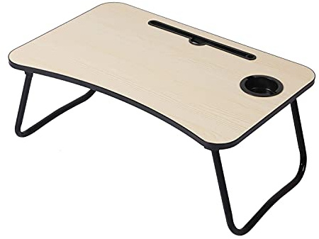 Taylor & Brown Folding Laptop Table Tray, Portable Bed Table Foldable Sofa Table with Tablet Stand Slot and Cup Holder, Perfect for Reading Breakfast or Games