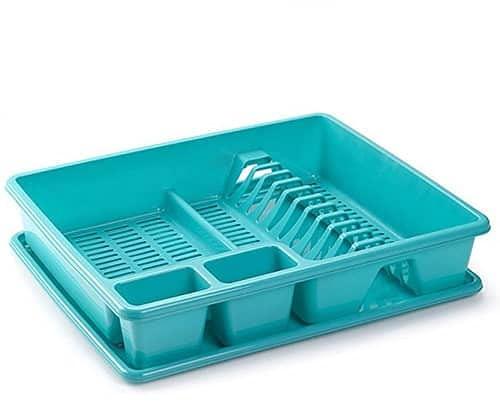 CABLEPELADO Escurreplato de plastico - 2 modulos - Bandeja Anti-Goteo - Resistente PP5 - Gran Capacidad - Ligero -Disponible - Color Azul