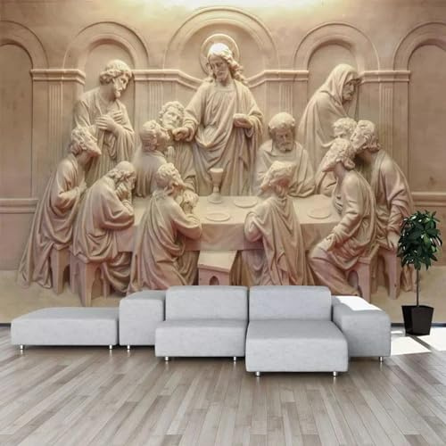 KoKoty Mural de pared 3D Estatua de figura de estilo retro en relieve-420 x 260 cm-Decoración De Pared Fotomural Decorativo Murales Comedores Salones Habitaciones