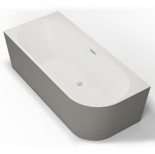 SPALINA Capri 170 Gauche Grise - Bañera Semi-exenta Mural L. 170 x l. 76 cm
