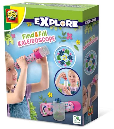 SES Creative 25205 Kaleidoskop zum Selbstbefüllen - Entdeckerspielzeug für draußen, Rosa