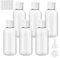 Flintronic 6-Pack Transparent Refillable Travel Bottles, 80ML - Set for Toiletries, Shampoo, Cosmetics with 2 Funnel