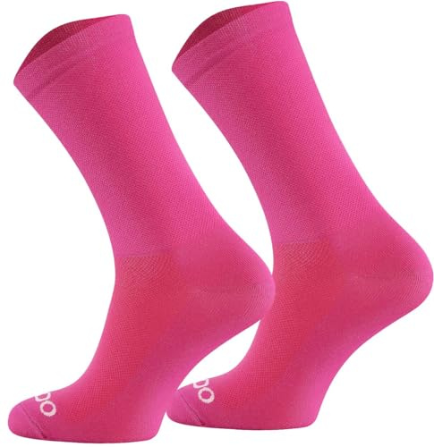 Calzini da Ciclismo Uomo e Donna. Calzini da Bici da Corsa Traspiranti. Calzini da Ciclismo Uomo, Calzini da Bici Uomo con Motivo anche Calzini da Corsa., Fucsia, 35-38
