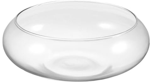 Yardwe Bol de poisson transparent Pot de fleurs rond Pot de plantes succulentes Bol Mini récipient hydroponique pour bonsaï plantes succulentes Cactus