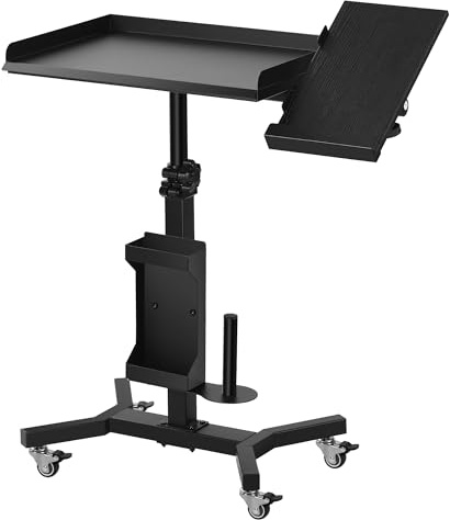 POARMEEY Chariot à roulettes pour Tatouage avec Extension, Table rotative pour Tatouage, Plateau à Outils Roulant Polyvalent pour Studio de Tatouage et Salon de beauté