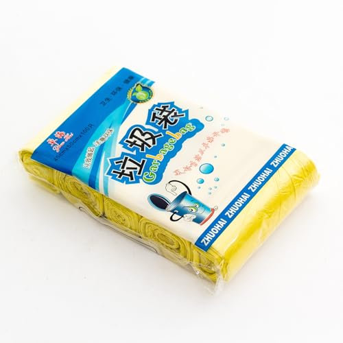 LIDOUK Sacchetti per la spazzatura, 75 pezzi, sacchetti per rifiuti alimentari da 10 l, piccoli, 10 litri, compostabili, biodegradabili, per cucina e ufficio, 45 x 50 cm (giallo)