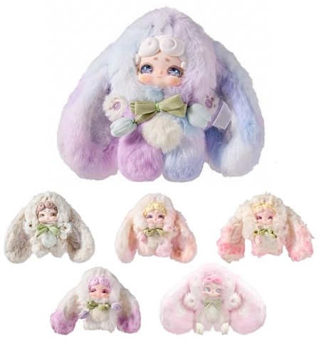 POP JOY Plush Blindbox Pendant Stuffed Animals Cute Healing Figure Kawaii Face Doll Comfort Collectible Toys with Movable Eyes Birthday Gifts Single Box 3+