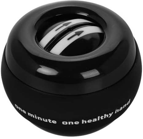 Healifty Gyroscopic Hand Grip Strength Trainer Ball for Arm Workout and Wrist Rehabilitation, Self-starting Torque Strengthener with Protective Cord, Black Grip Strength Exercise Equipment