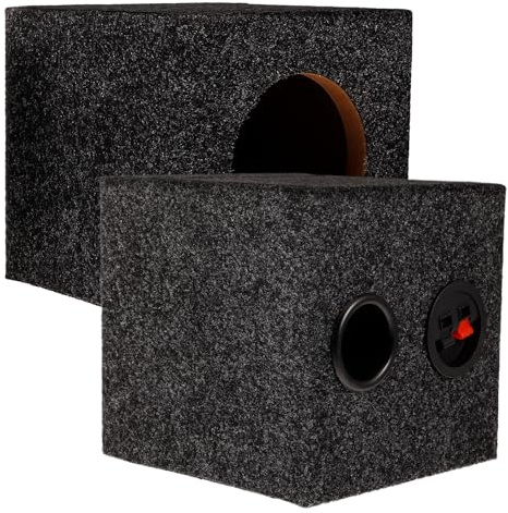 Alipis Caisson de Basses Carré 4 Pouces en Bois pour Haut-Parleur de Voiture, Caisson de Haut-Parleur Recouvert de Moquette, Kit de Rénovation Audio DIY pour Système Audio Automobile
