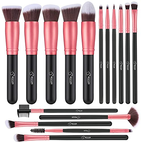 BESTOPE PRO Makeup Brushes 16 Pcs Makeup Brush Set, Blending Brush for Foundation, Premium Synthetic Powder Concealers Makeup Brushes for Eyes and Face, Eye Shadows Brushes, Eyeliner Make Up Brushes