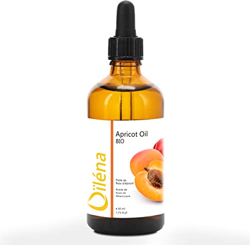 Aceite de Albaricoque Orgánico 100%, Serum Facial Antiarrugas, Desmaquillante Facial, Reparador de Cabello, Calmante de la Piel Sensible - 50 ml