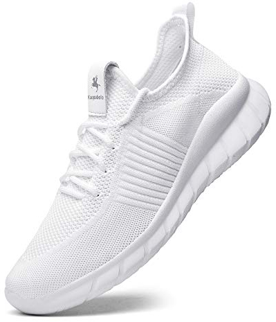 Kaopabolo Turnschuhe Damen Herren Leichtgewichts Atmungsaktiv Sportschuhe Sneaker Laufschuhe Trainers Walkingschuhe für Outdoor Fitness Sporthalle Weiß 46