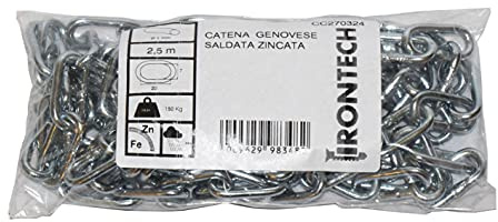 Catena genovese pretagliata Ø 4 mm. in acciaio zincato 2,5 mt.