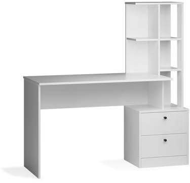 Vicco Schreibtisch Denton, Weiß, 136 x 55 cm