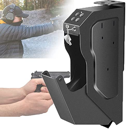 fikujap Handgun Cabinet, Fingerprint Handgun Safe, Weapon Safe Pistol Weapon Cabinet with Replacement Key
