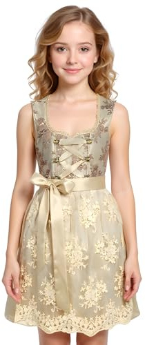 Alte Liebe 2pcs. Girls Dirndl German Dress for Girls KD-338/128 Beige