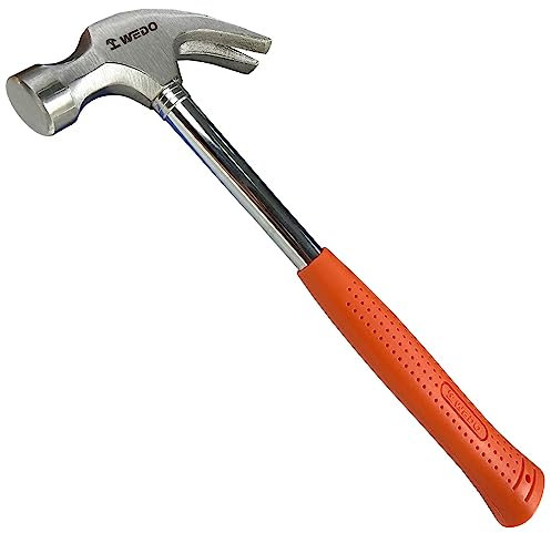 WEDO Martillo carpintería,450g(16oz),mango ergonómico de acero tubular,Longitud 322mm,Alto contenido de carbono,martillo de cerrajero para Carpintero, Ebanista, Encofrador y Construcción