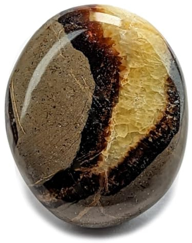 Septaria Piedra Natural, Cristal Terapéutico de Litoterapia, 100% Hecho a Mano en el Taller Familiar, Piedra Preciosa de Bienestar, Meditación, Reiki y Chakra, Guijarro en formato Bolsillo [Eusice]