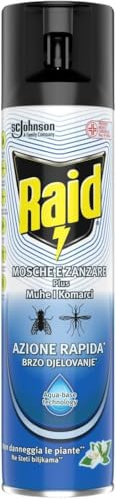 Raid Mosche e Zanzare Spray Aqua-Base Technology, 1 Confezione da 400 ml