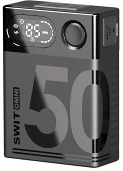 SWIT OMNI-50S V Mount Akku, 50Wh 3.45Ah 14.4V, Mini V Lock Akku mit 100W BP, D-TAP, 65W USB-C, 5V─2A USB-A und 5V-2A DC Port, OLED Bildschirm, für Kamera, Camcorder, Monitor, Filmemacher