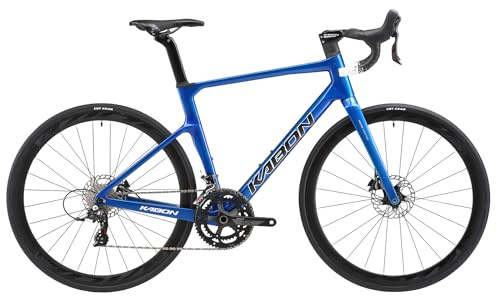 KABON Bici da corsa carbonio, 700C bici da strada T800 con 105 R7000 22 velocità Bicicletta da corsa con freno a disco per uomini e donna (Blu, 53cm)