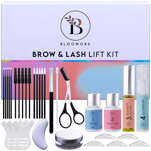 Lifting Pestañas Kit Profesional, Kit de Laminación de Cejas 2 en 1, Kit Laminado de Cejas en Casa, Dura 6-8 Semanas, 15 Usos, DIY Kit Lifting de Pestañas y Cejas, Lash Lift Kit, Brow Lamination Kit