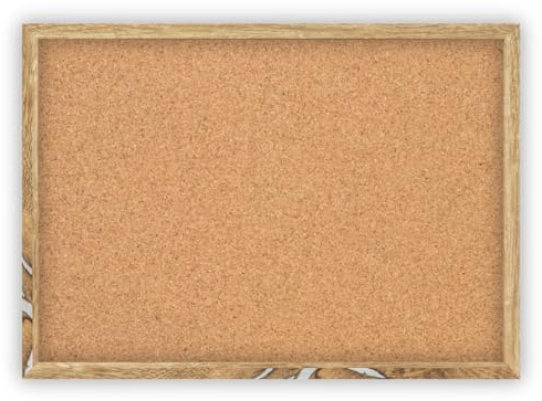 CLAMARO Memo Tableau en liège 100 x 50 avec cadre | Chêne bois ancien Argent | Mur en liège avec cadre en bois MDF et crochets métalliques (format paysage & portrait) | Incl. 10 punaises