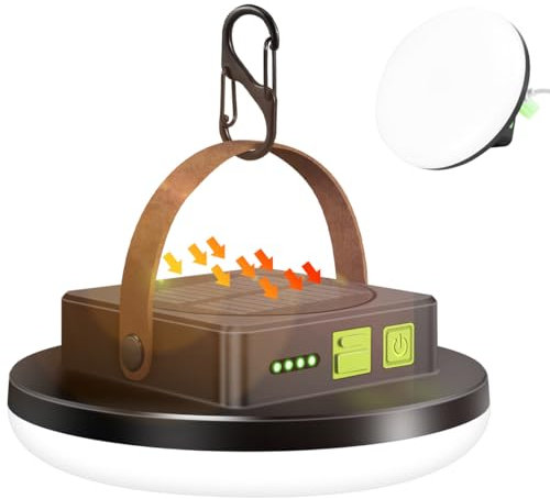 WholeFire Lampe solaire de camping LED pour tente, lanterne de camping avec 4 modes, lampe de camping d'extérieur d'urgence