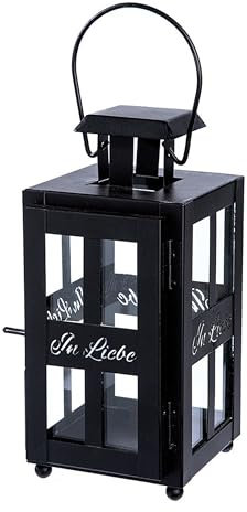 CULT at home Grablicht Laterne Kerzenhalter für Grab – Windlicht für Grab aus Metall – Grablaterne für Friedhofkerzen Grabkerzen Grabbeleuchtung – Trauerspruch – Höhe 20 cm/mit Griff 26 cm