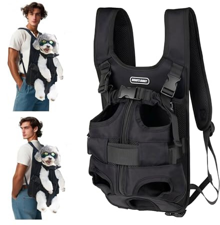 ZLXHDLSac à Dos pour Animal de Compagnie, Sac à Dos Réglable pour Chien et Chat, Respirant, pour Petits, Moyens, Chiens, Chats, Chiots (Noir, Medium)
